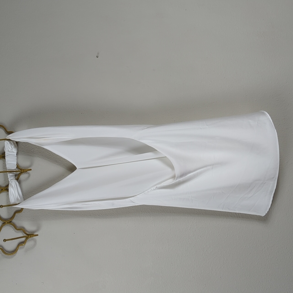 Show Me Your MuMu White Satin Halter Mini Dress - Picture 5 of 14